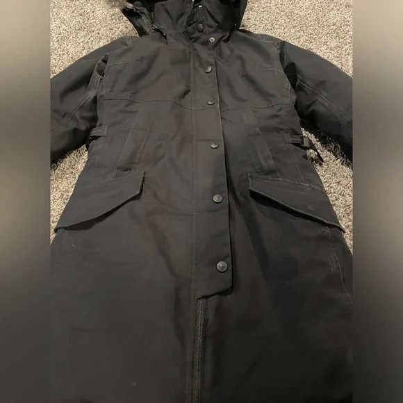 The North Face Parka XS Black Shavana Down Parka Coat with Suspenders - Picture 3 of 14